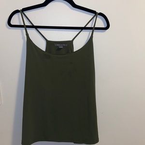 Suzy Shier Navy Green Causal Strap Tank Top